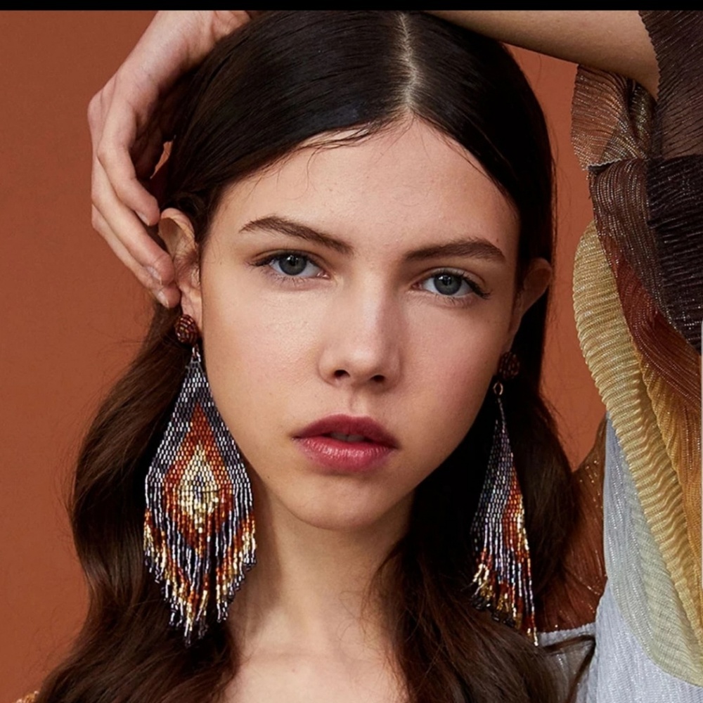 Bohemian Beaded Drop Earrings